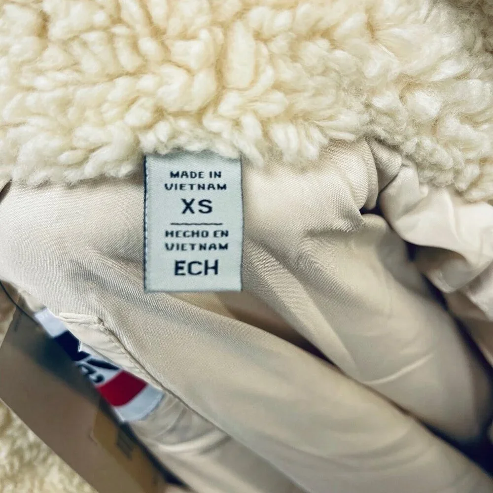 Levi's Original Women's Sherpa Fleece Teddy Jacket Beige Size XS New